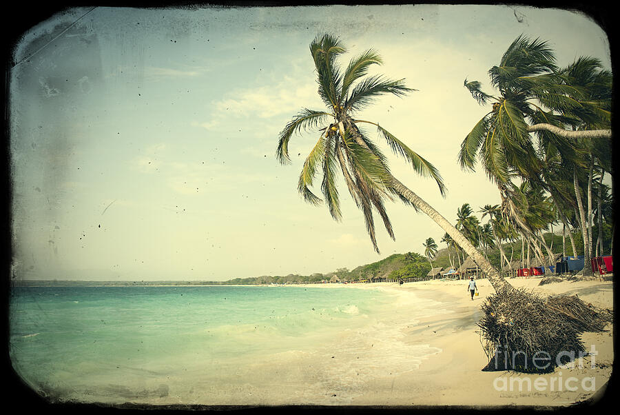 Vintage Photograph - Playa Blanca in Colombia by A Cappellari