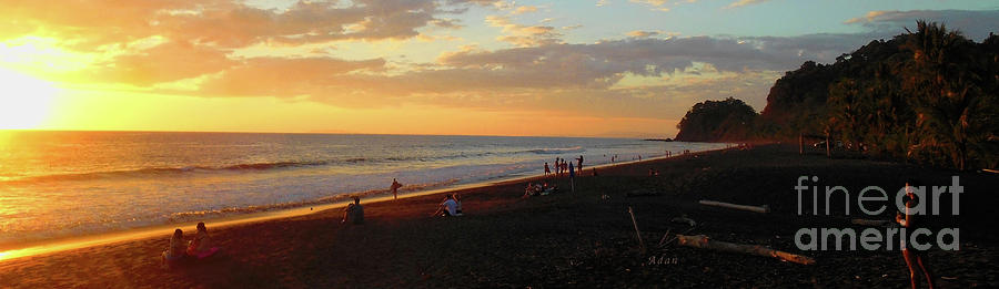 Playa Hermosa Puntarenas Costa Rica - Sunset A One Panorama Photograph by Felipe Adan Lerma
