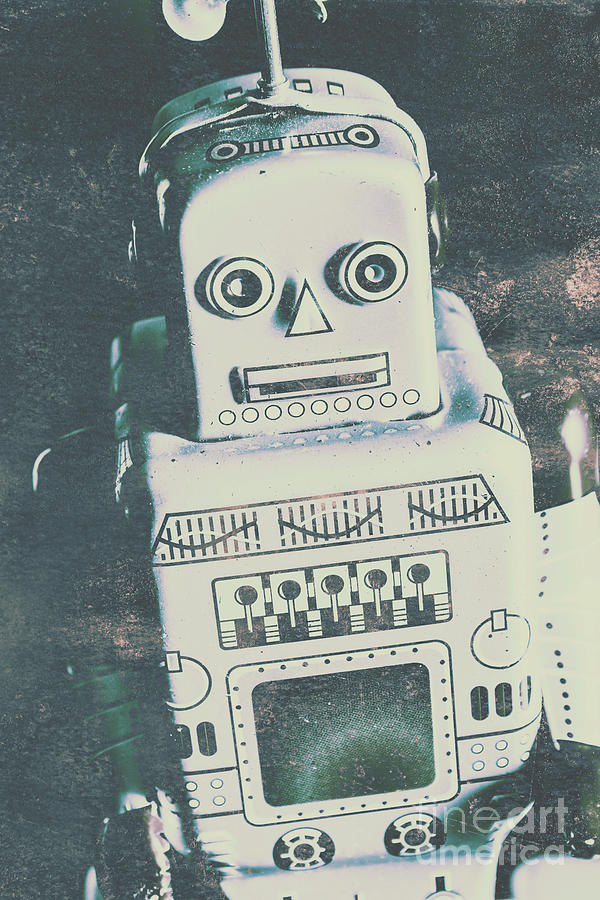 Vintage Photograph - Playback the antique robot by Jorgo Photography