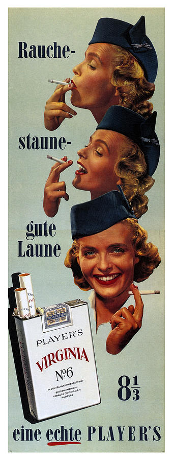 Players Virginia No.6 - Cigarettes - Vintage Advertising Poster Mixed Media