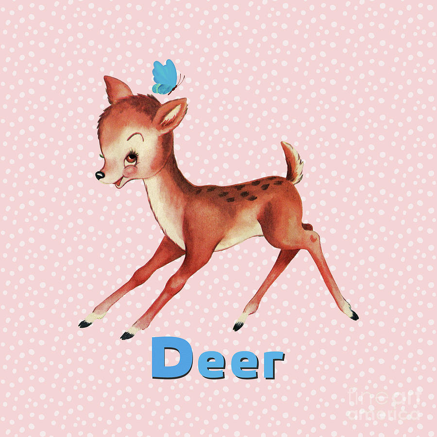Playful Baby Deer Pattern Painting by Tina Lavoie