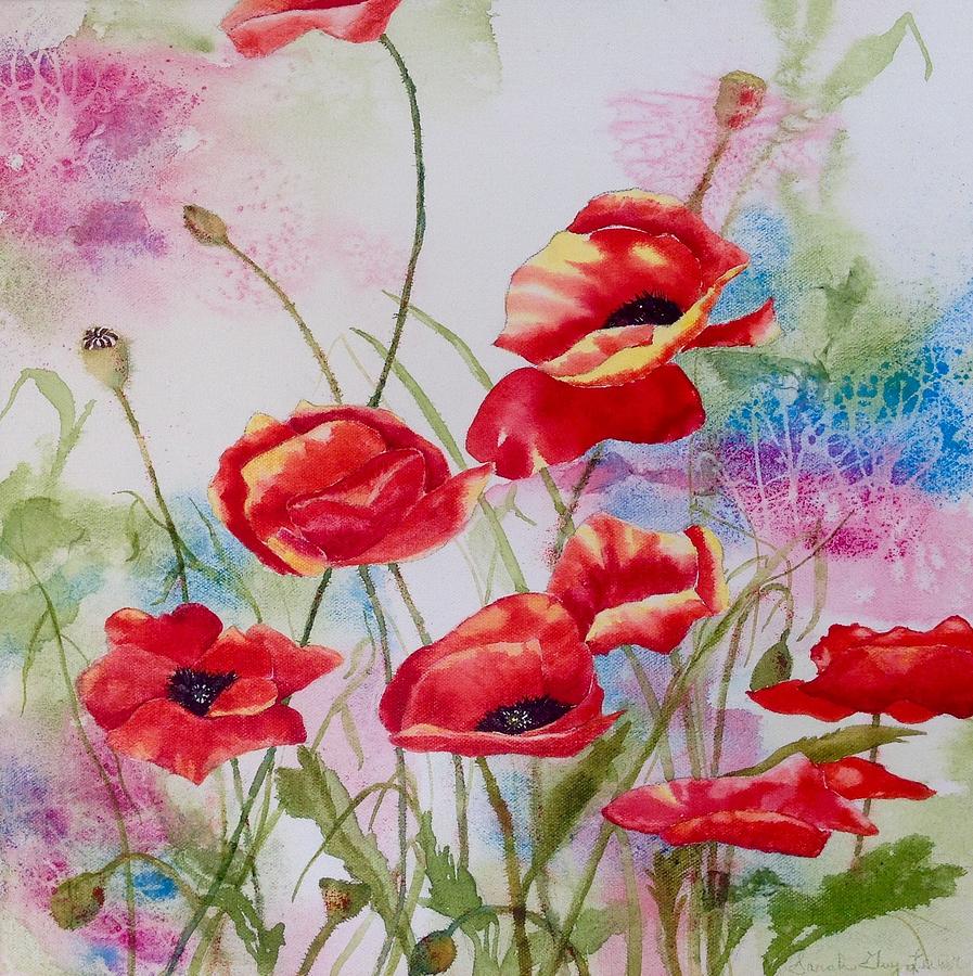 Playful Poppies Painting by Sarah Guy-Levar - Fine Art America