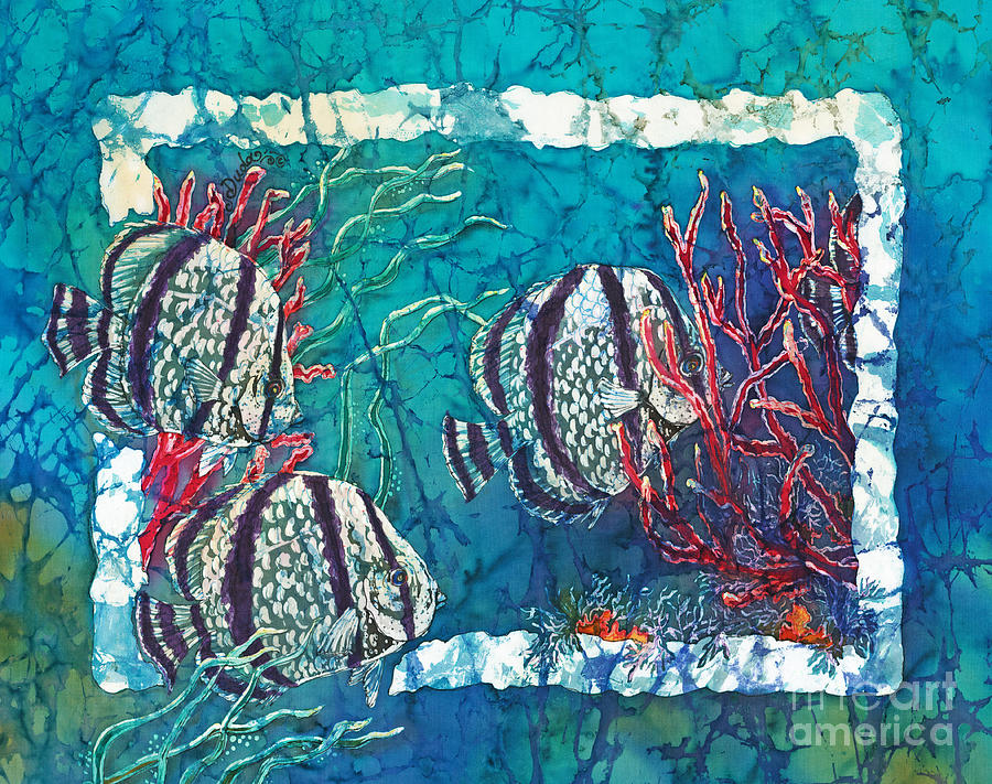 Fish Painting - Playful Trio by Sue Duda