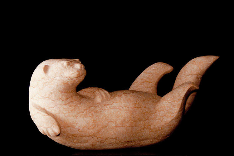 River Otter Sculpture - Playfull by Fred  Hummel