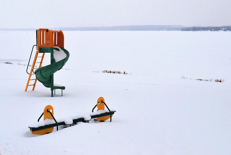 Playground In Winter  Digital Art by Lyle Crump