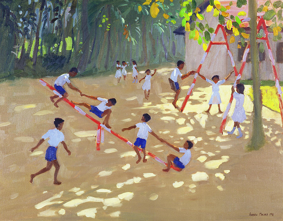 Playground Sri Lanka Painting by Andrew Macara