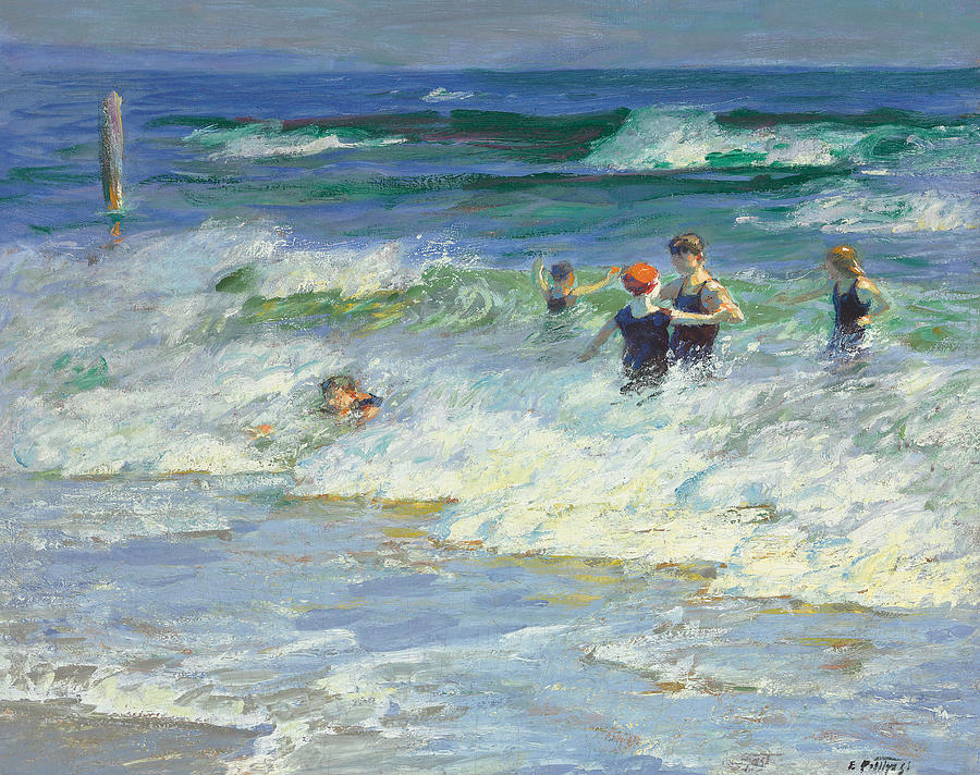 Playing in the Surf Painting by Edward Henry Potthast