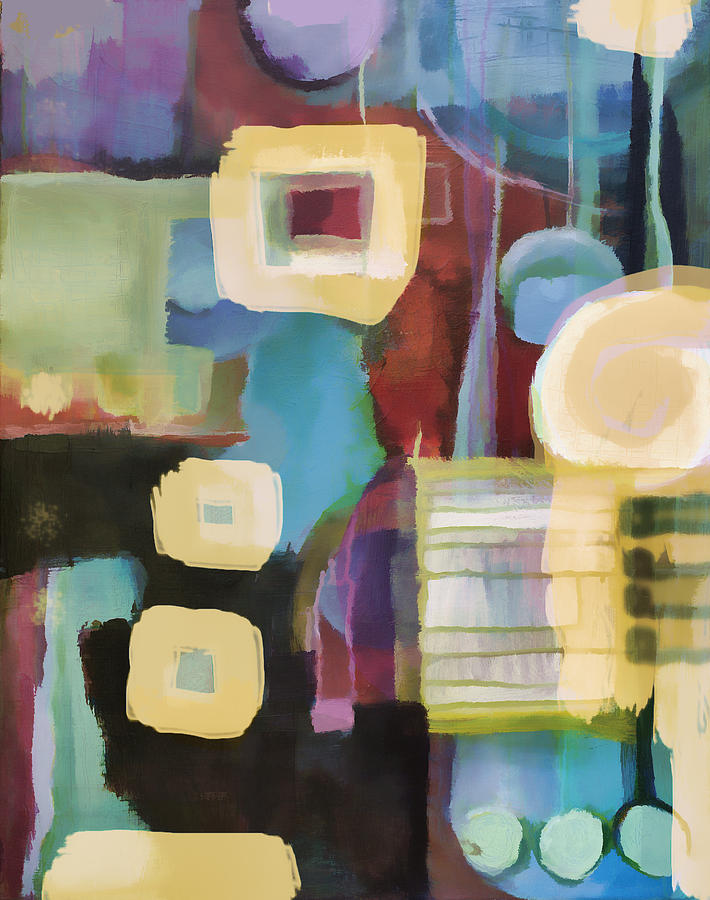 Playing Nice with Circles and Squares  Painting by Susan Stone