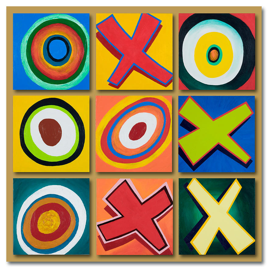 Tic-tac-toe Painting - Playing Tic-Tac-Toe with Kandinsky by Garry McMichael