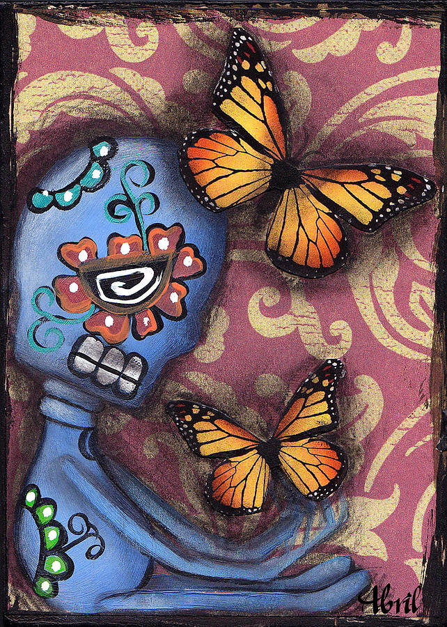Playing with Monarchs Painting by Abril Andrade