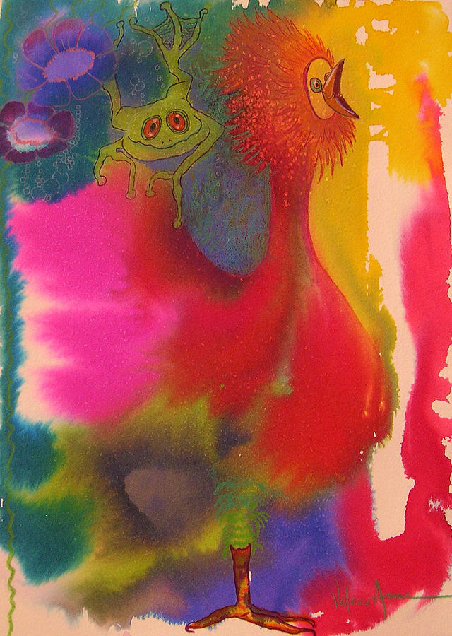 Frog Painting - Playmates 2 by Valerie Aune