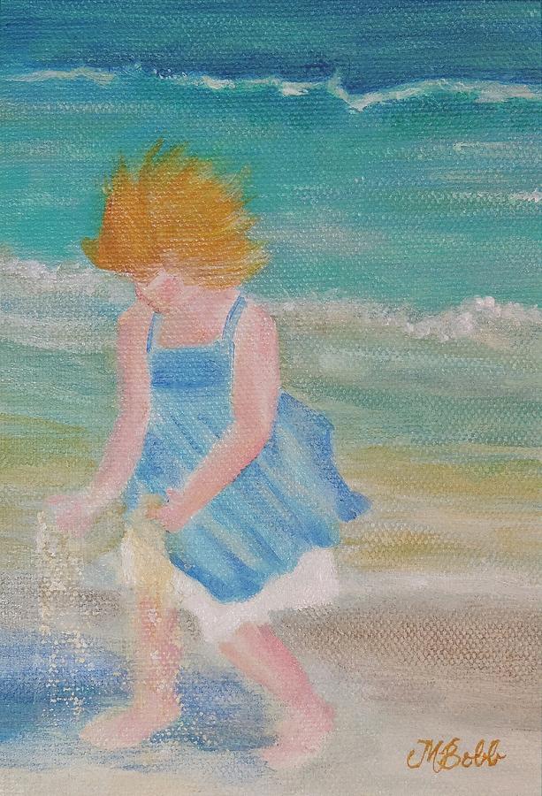 Seashore Painting - Runs with Sand by Margaret Bobb Seashore Painting - Runs with Sand by Margaret Bobb
