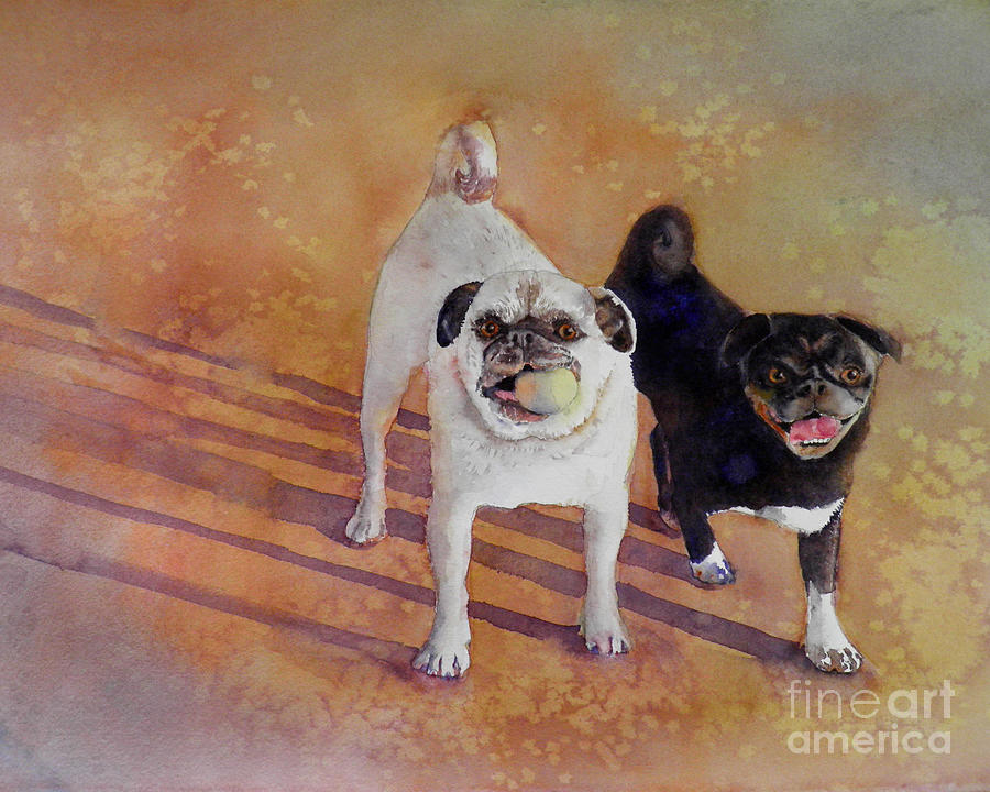 Pug Painting - Playtime by Amy Kirkpatrick