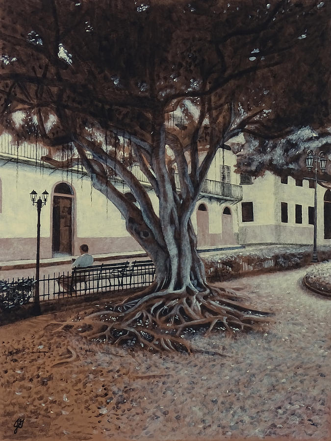 Tree Painting - Plaza Bolivar #1 by Jason Gilliam