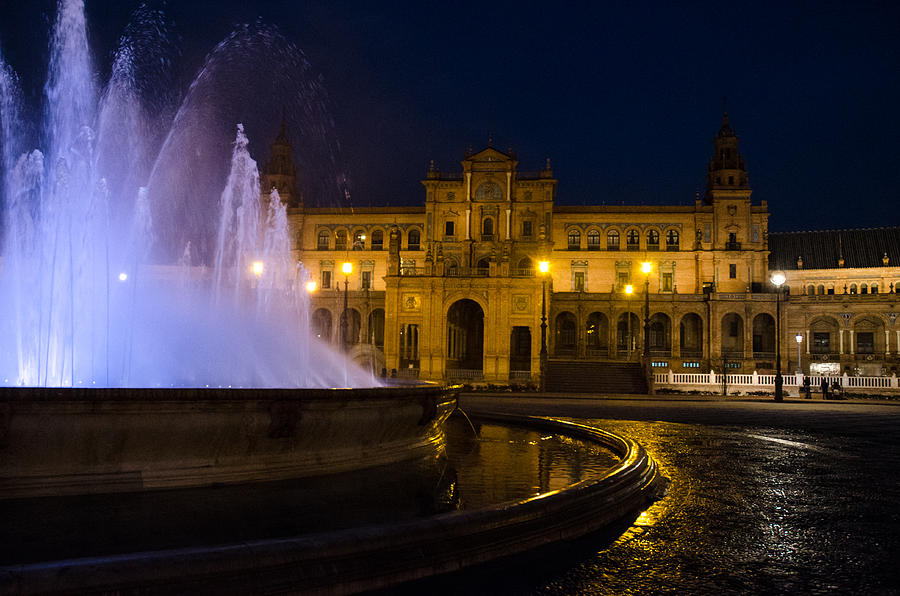 Plaza de Espana at night - Seville 4 Photograph by AM FineArtPrints