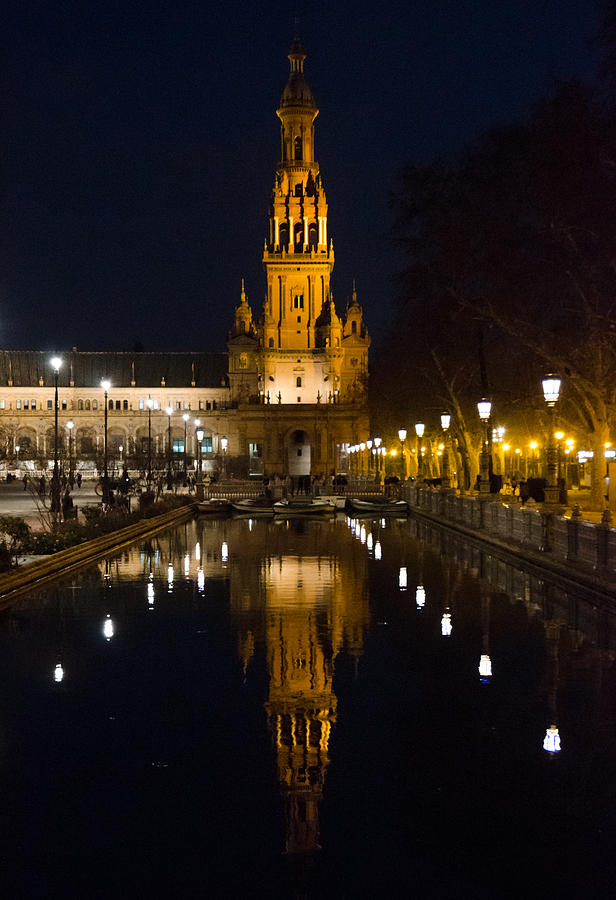 Plaza de Espana at night - Seville 6 Photograph by AM FineArtPrints