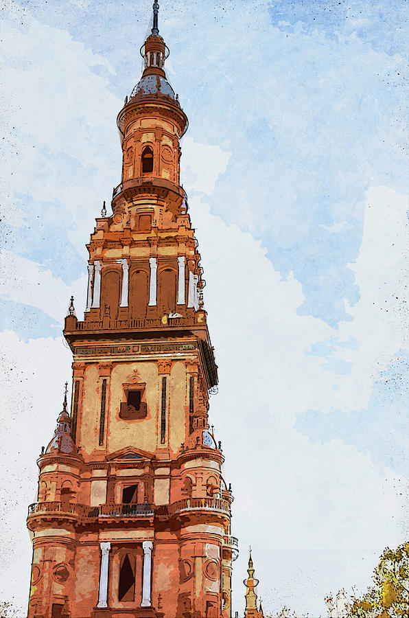 Plaza de Espana, Seville - 05 Painting by AM FineArtPrints