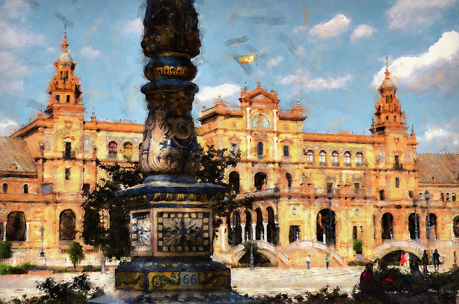 Plaza de Espana, Seville - 09 Painting by AM FineArtPrints