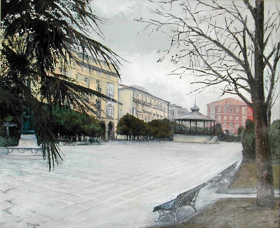 Plaza de Pombo-Santander Painting by Tomas Castano