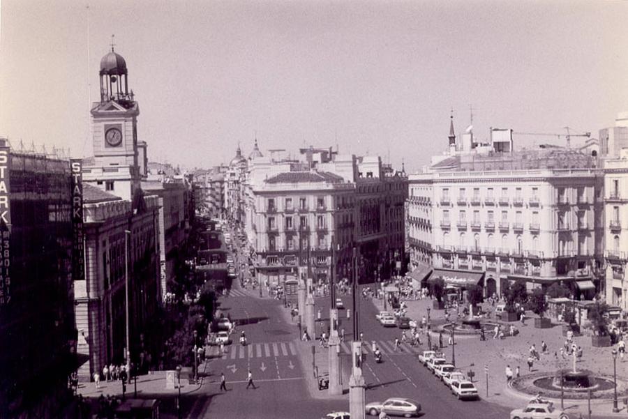 Plaza del Sol Madrid Black and White Photograph by Christopher J Kirby