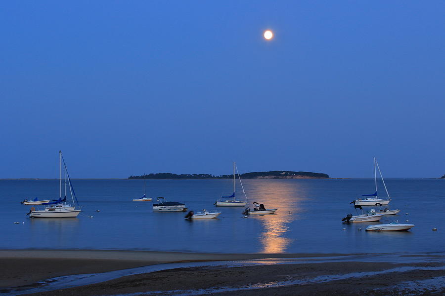 Moon over Pleasant Bay Photograph by John Burk