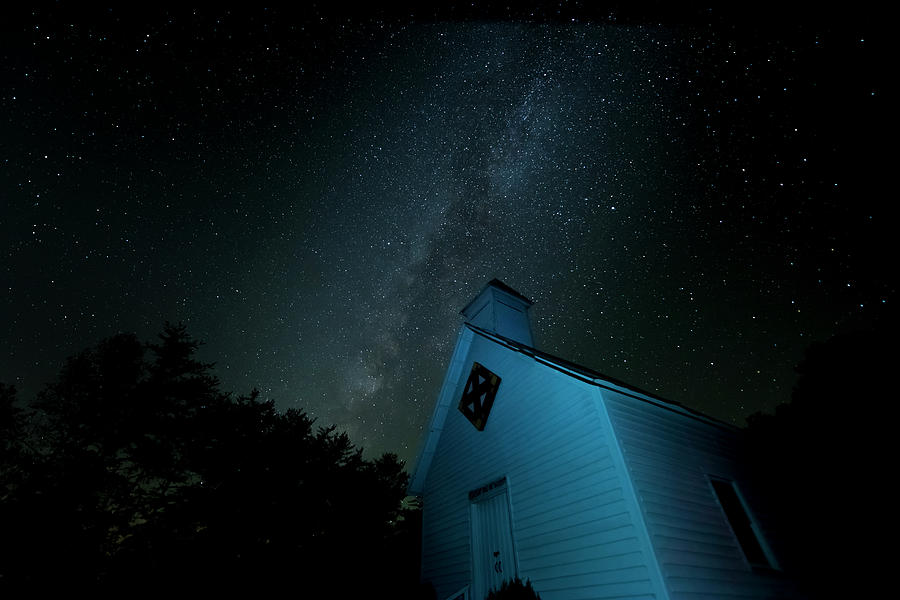 Architecture Photograph - Pleasant Hill Methodist Under the Milky Way by David Morefield