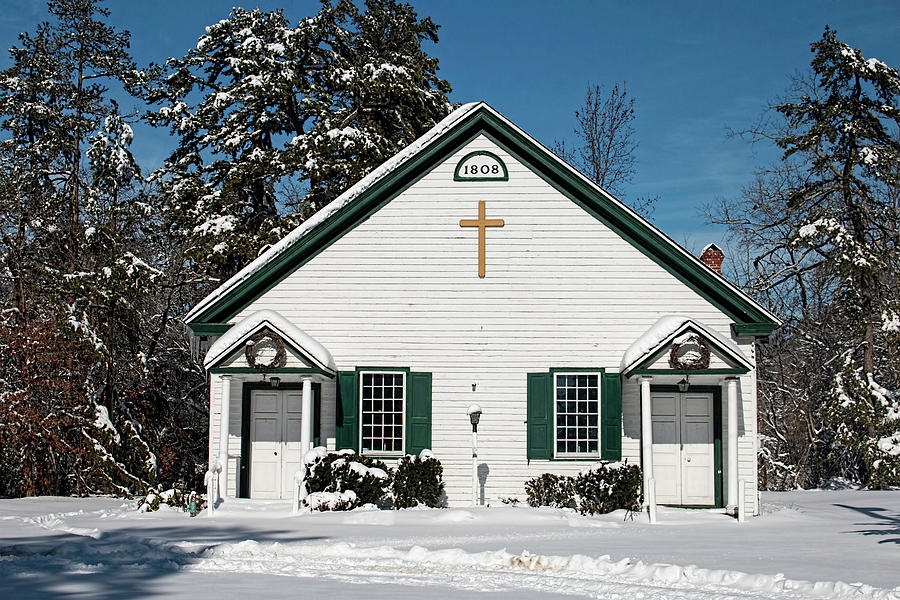 Pleasant Mills Church In Winter Photograph by Kristia Adams