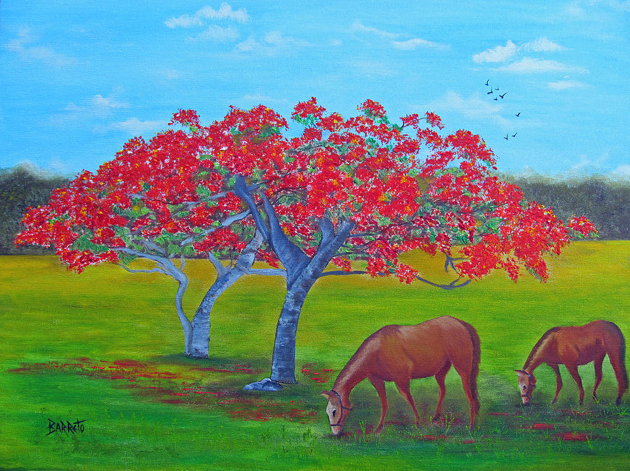 Pleasent Pastures Painting by Gloria E Barreto-Rodriguez