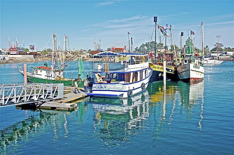 Pleasure Boat Reflections in Marina in Puerto Penasco in Sonora-Mexico- Photograph by Ruth Hager