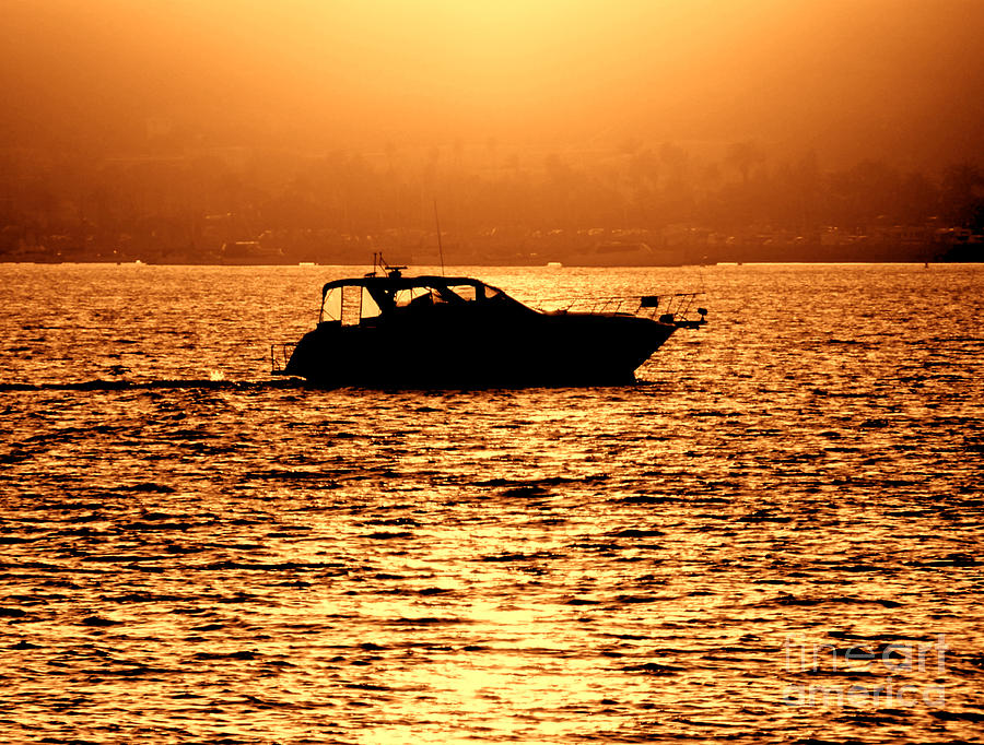 Pleasure Craft at Sunset Photograph by Olivier Le Queinec