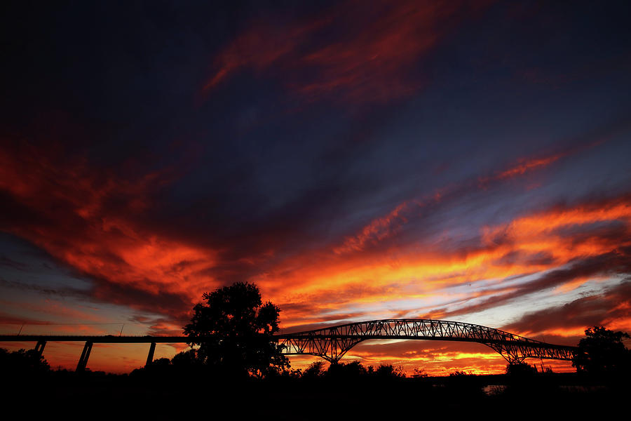 Pleasure Island Bridge at Sunset Photograph by Judy Vincent