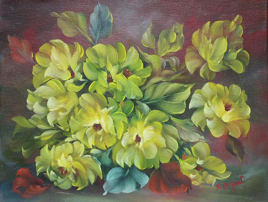 Floral Painting - Pleasures In Yellow by Sead Pozegic Floral Painting - Pleasures In Yellow by Sead Pozegic
