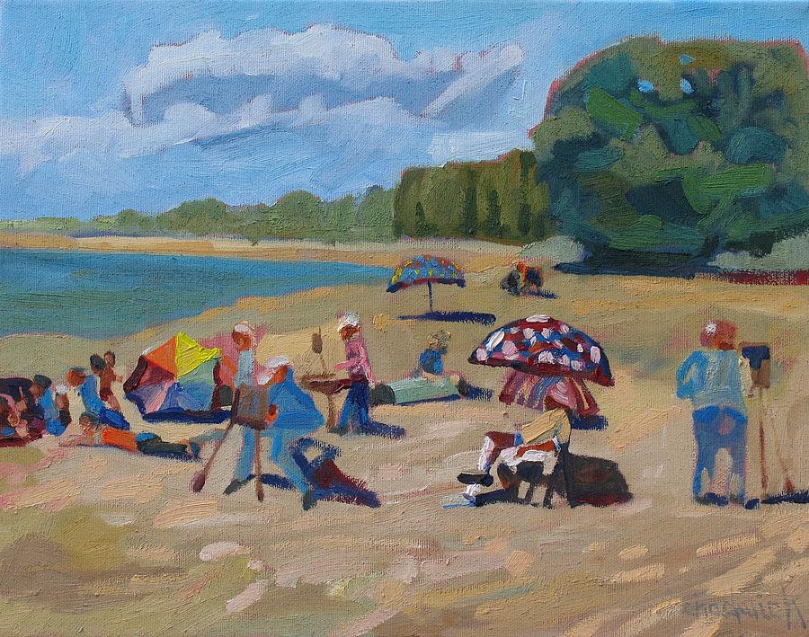 Plein Air Bathers Painting by Phil Chadwick