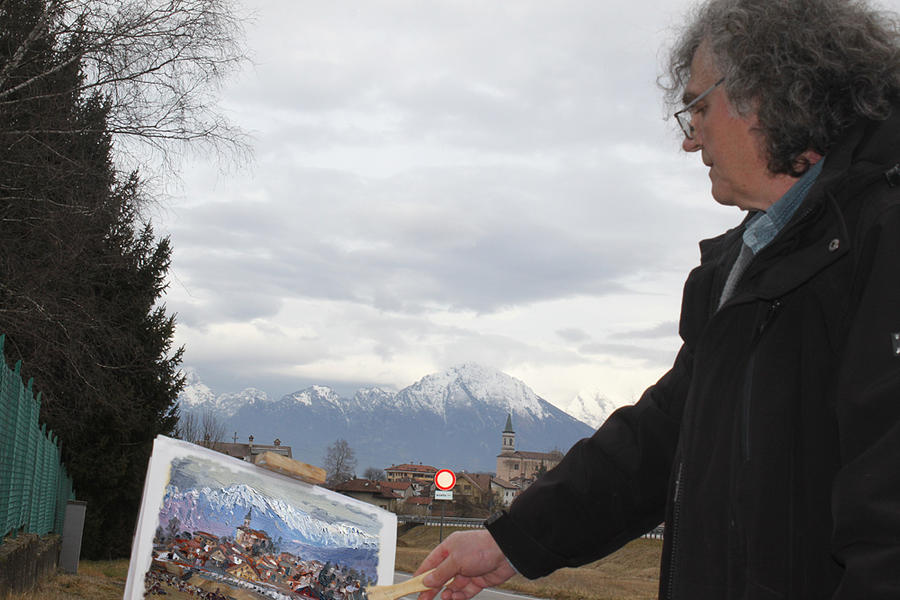 Plein Air in Limano, Belluno, Italy Painting by Ylli Haruni