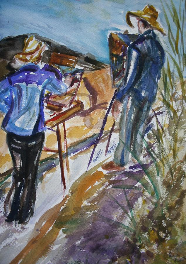 Plein Air Painters - Original Watercolor Painting by Quin Sweetman