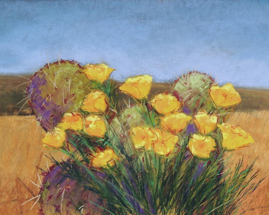 Plein Air Poppies Pastel by Candy Mayer