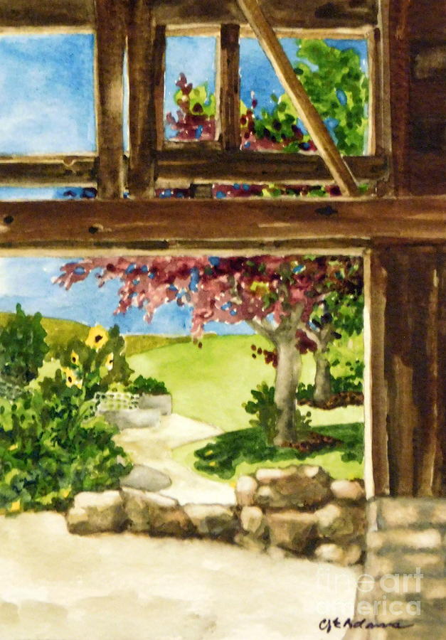 Plein Air Summer - Silo Park Painting by Cheryl Emerson Adams