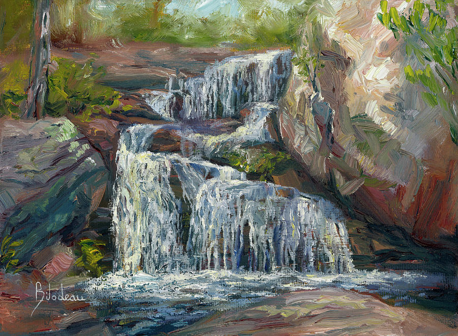 Plein Air - Waterfall Painting by Lucie Bilodeau