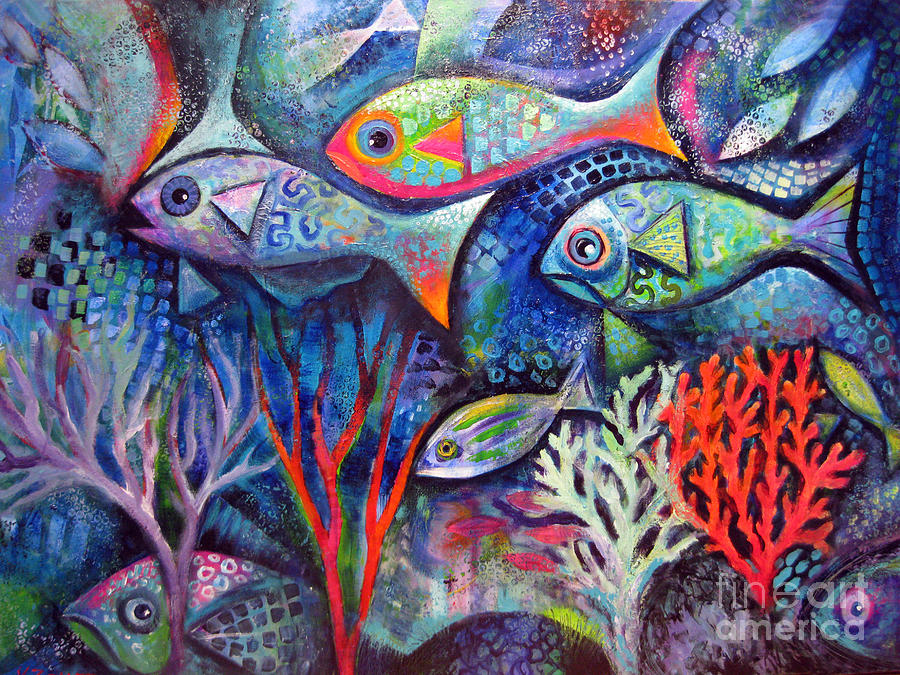 Plenty of fish in the sea Painting by Karin Zeller