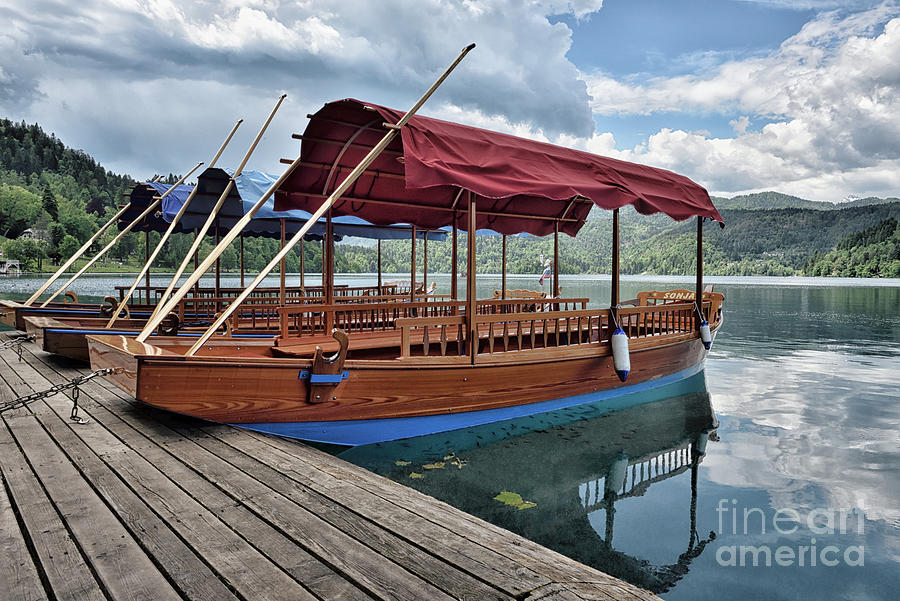 Pletna Boats Of Lake Bled Photograph