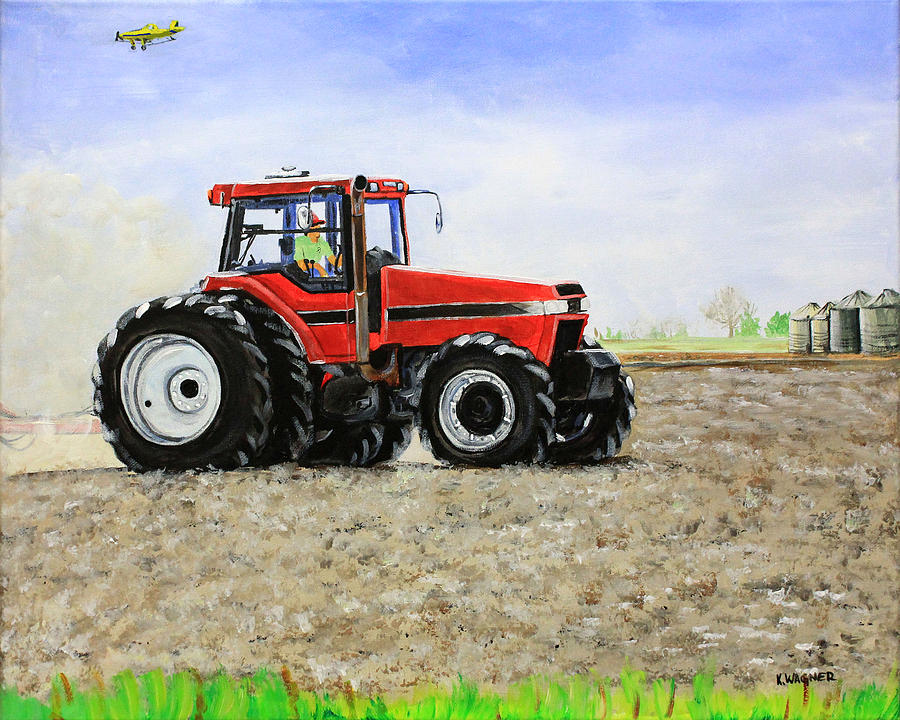 Plowing the Field Painting by Karl Wagner