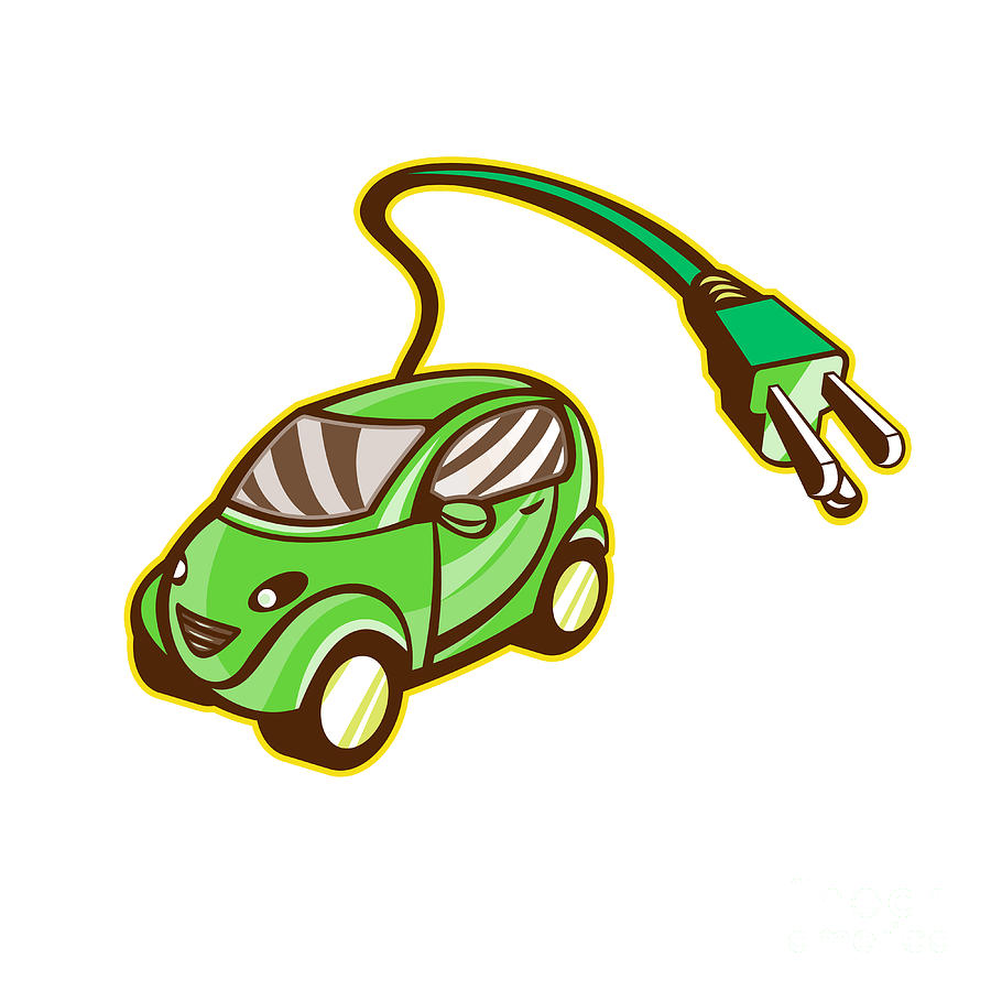 Plug-in Hybrid Electric Vehicle Isolated Digital Art by Aloysius ...