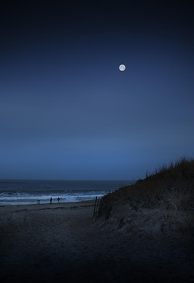 Plum Island Moon Photograph by Rick Mosher