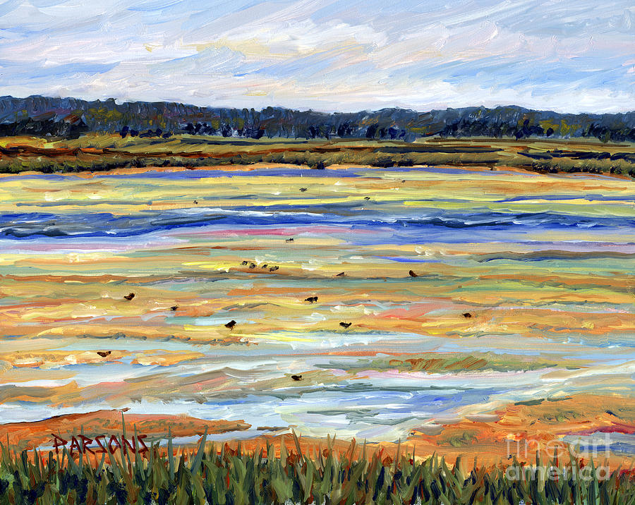 Plum Island Salt Marsh Painting by Pamela Parsons