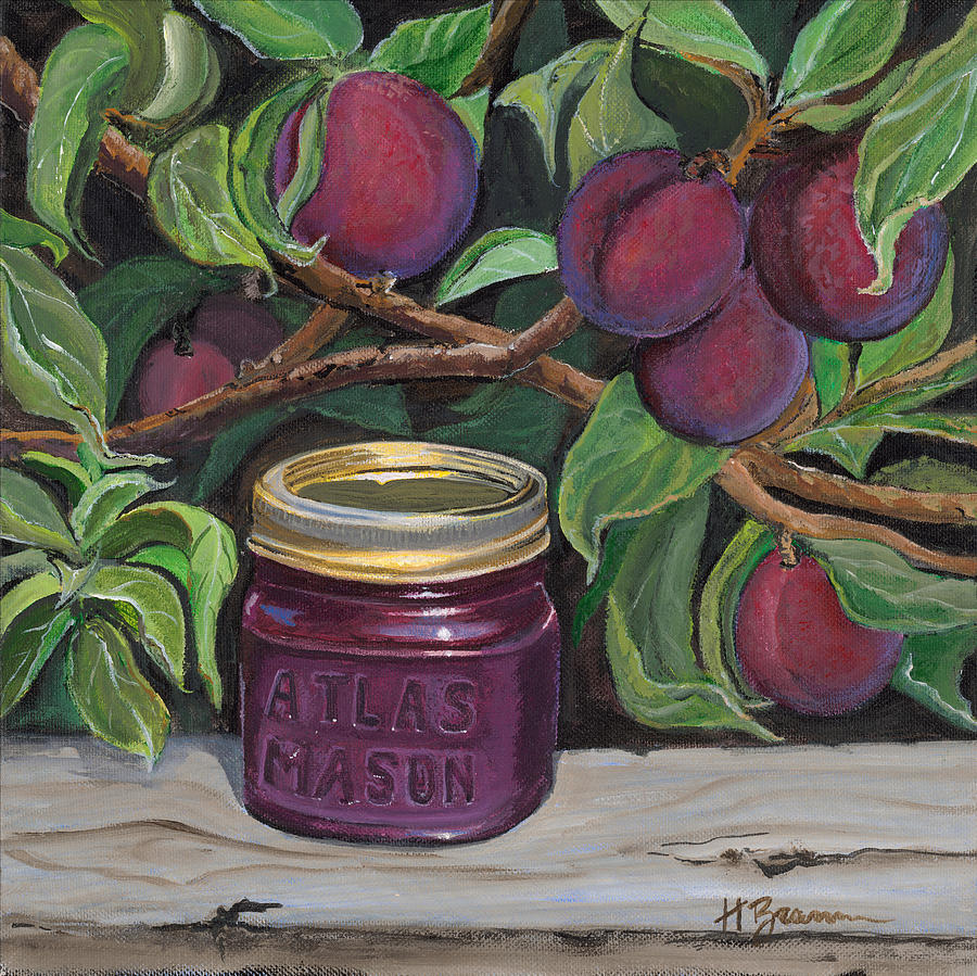 Plum Preserves Painting by Holly Bartlett Brannan