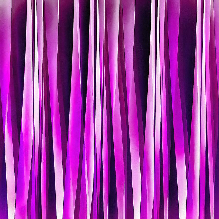 Plum Purple and Burgundy Stripy Lines Pattern Digital Art by Taiche Acrylic Art