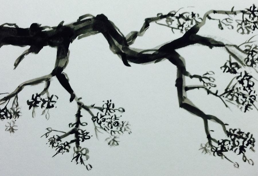 Plum tree Painting by Hae Kim