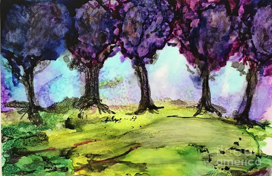 Plum Trees Painting by Patty Donoghue