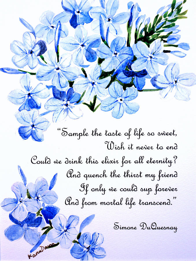 PLUMBAGO poem Painting by Karin Dawn Kelshall- Best - Fine Art America