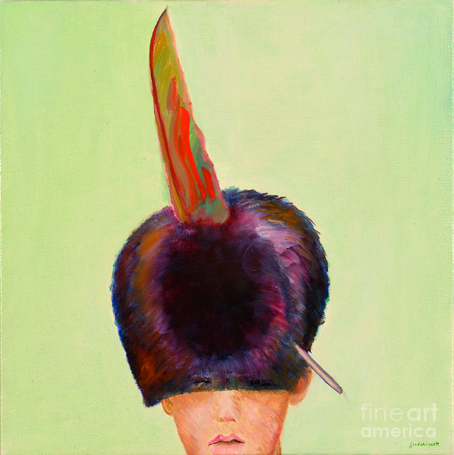 Plume Dans Le Chapeau Painting by Krzis-Lorent Frederique